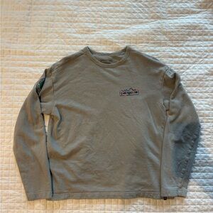 Patagonia Light Gray Crew Sweatshirt with Embroidered Logo